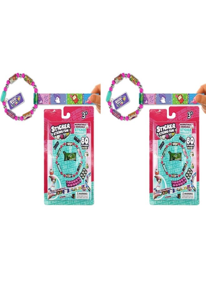 PATPAT® DIY Sticker Rolls Bracelet for Kids Girls Cartoon Stickers Making Kit with Spacer Beads Carry-on Bracelets Decorative Children's Day Gift 2PCS - Image 1